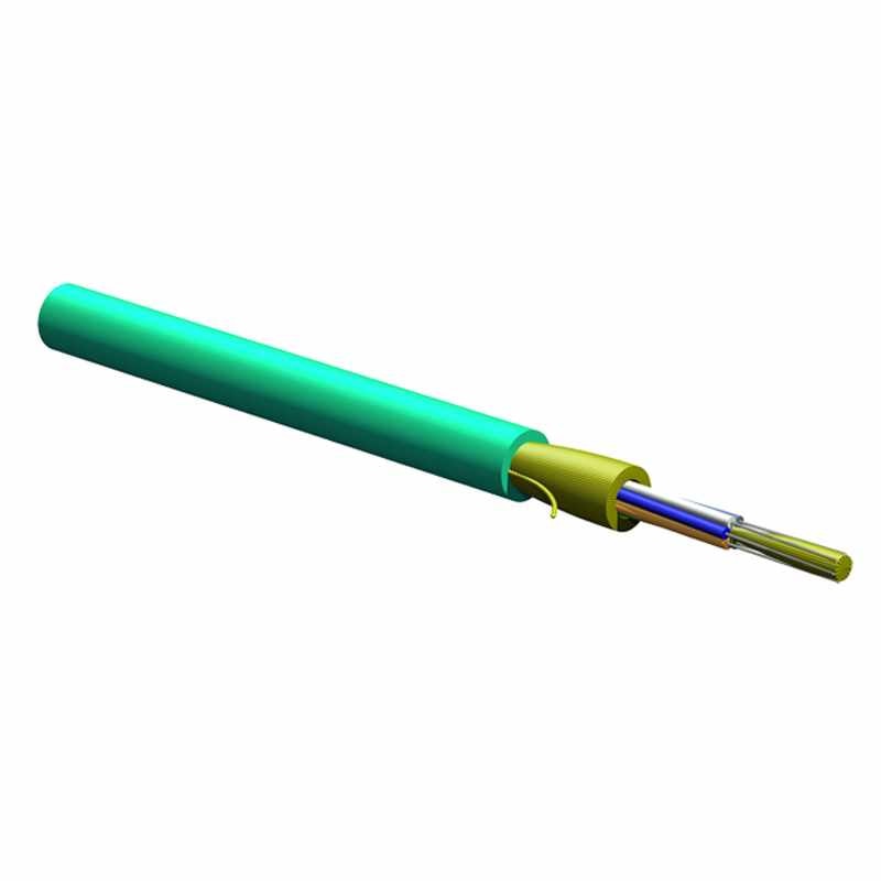 6 Strand 50/125 Multimode OM3 Indoor Riser Fiber Optic Cable - Aqua (Per Foot) C
