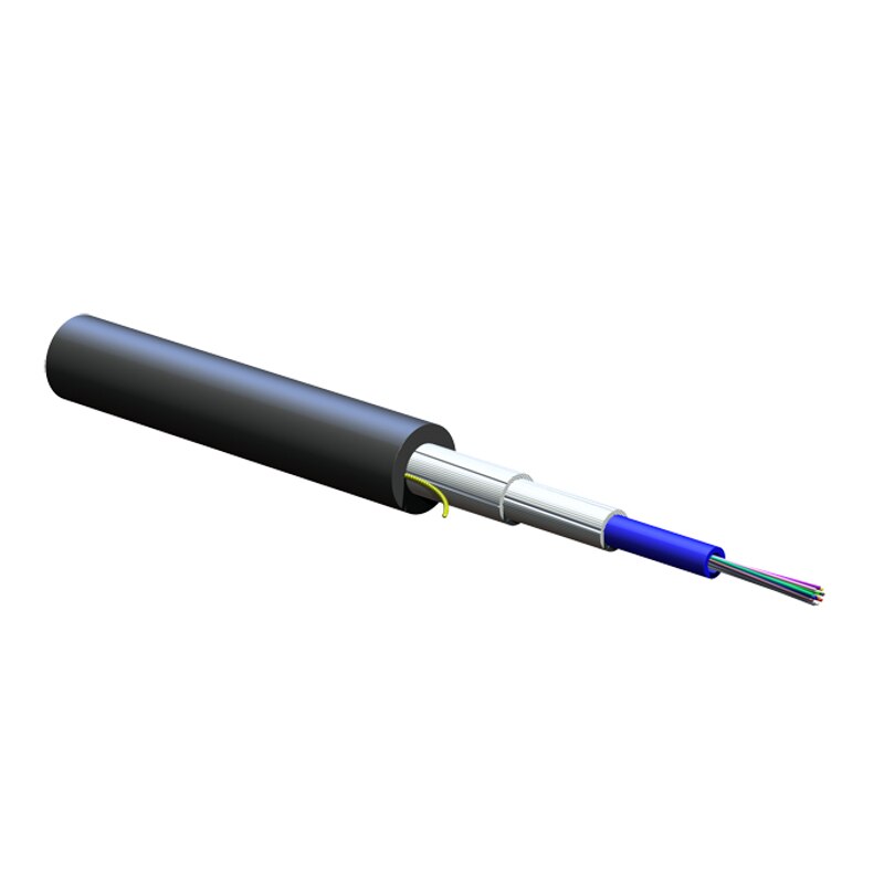 12 Strand 62.5/125 Multimode OM1 Indoor/Outdoor LT Riser Fiber Optic Cable - Bla