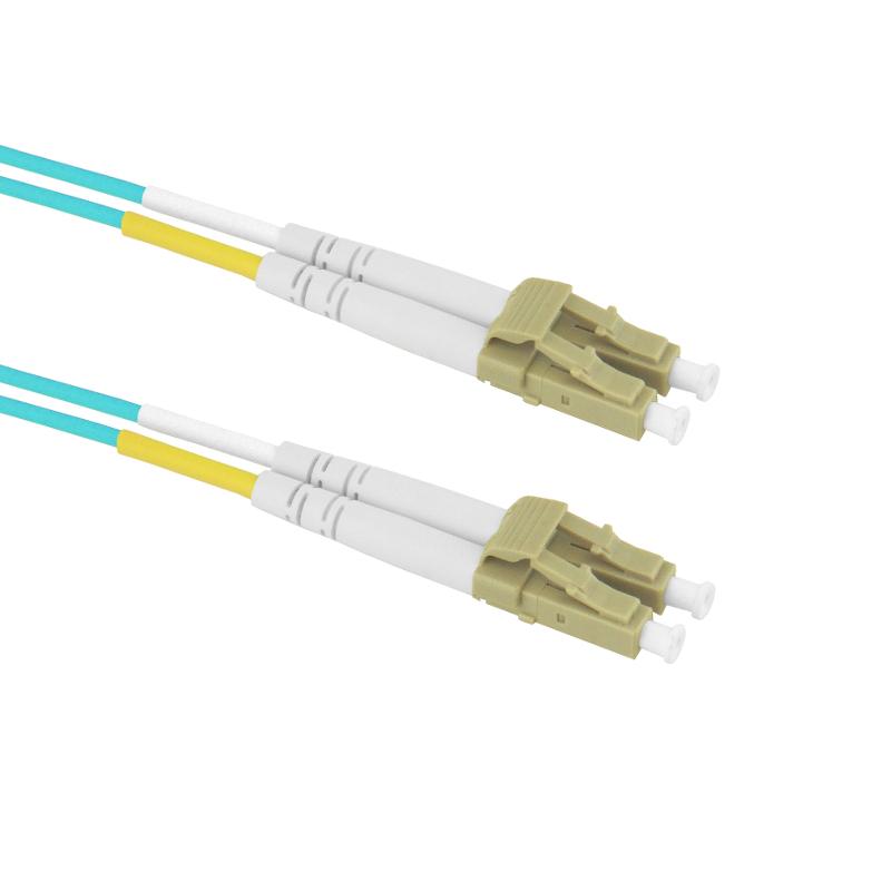 1.5-ft. LC-LC Multimode Duplex OM3 Aqua Fiber Cable