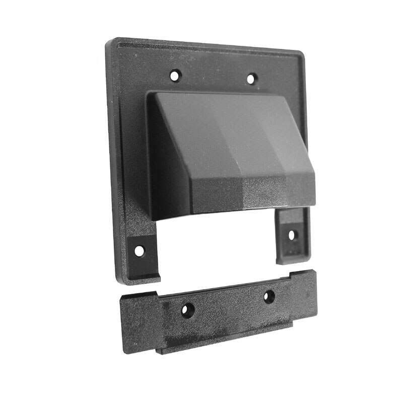CER2 Double Gang Home Theater Cable Entrance Wall Plate - Black