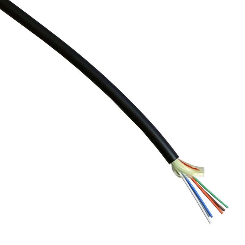 PureNet 6 Strand Singlemode Indoor/Outdoor Plenum Fiber Optic Cable - Black (Per