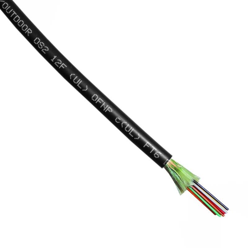 PureNet 12 Strand Singlemode Indoor/Outdoor Plenum Fiber Optic Cable - Black (Pe