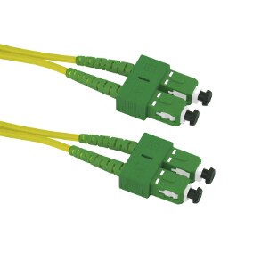 20 Meter SC/APC-SC/APC Duplex Singlemode Yellow Fiber Patch Cable (65.6ft)