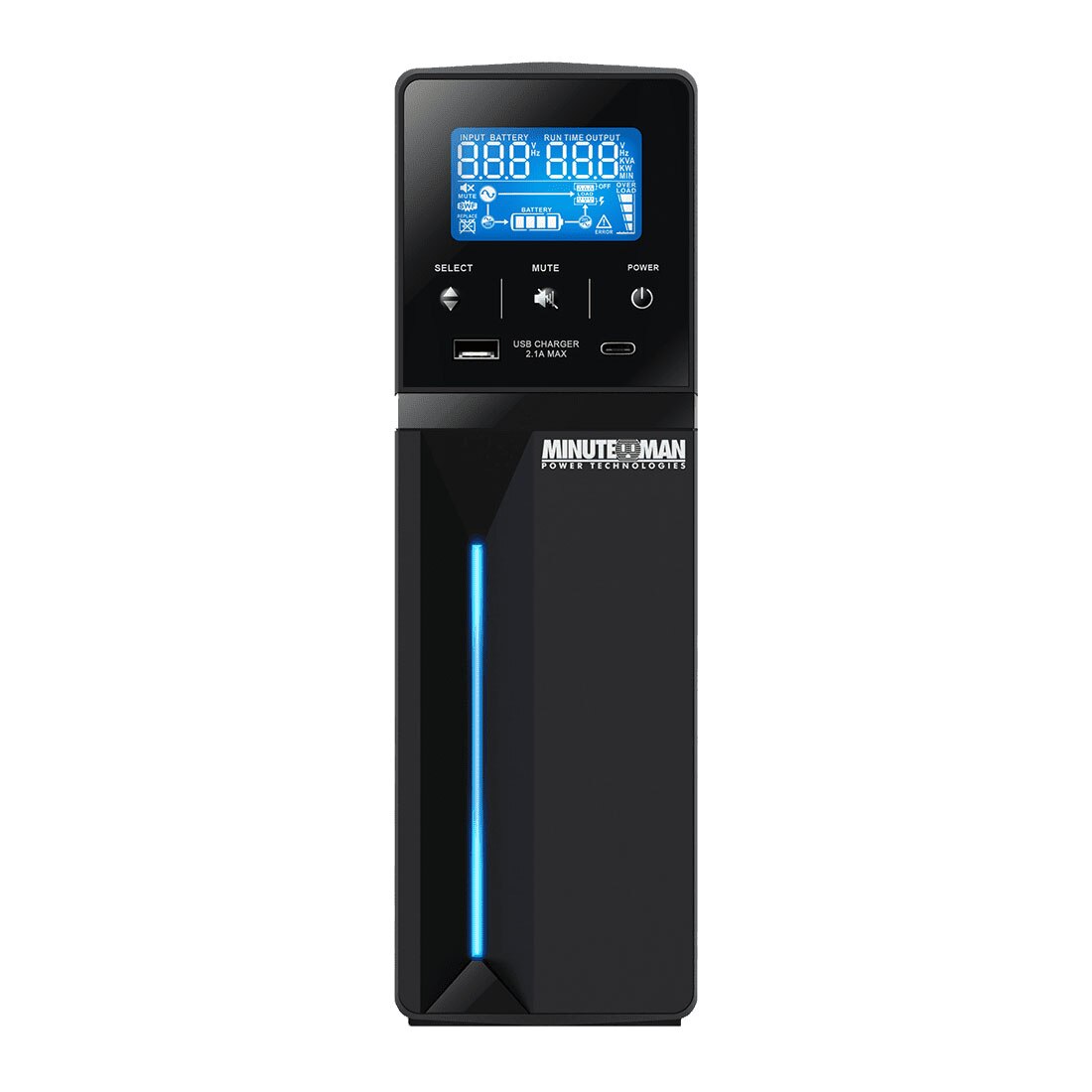 MinuteMan Entrust ETR1500LGU 1500VA/900W 120 VAC 10-Outlet Line Interactive UPS