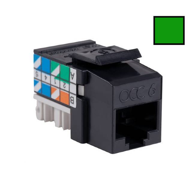 Optical Cable Corporation Category 6 KMJ Keystone Jack - Green KMJA604