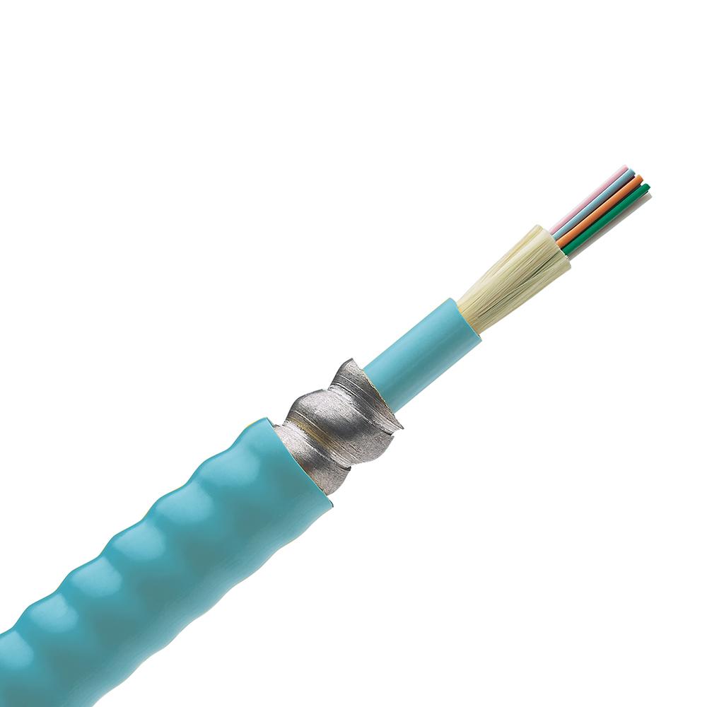 TLC 6 Strand 50/125 Multimode OM4 Indoor Armored Plenum Fiber Optic Cable M50DI1