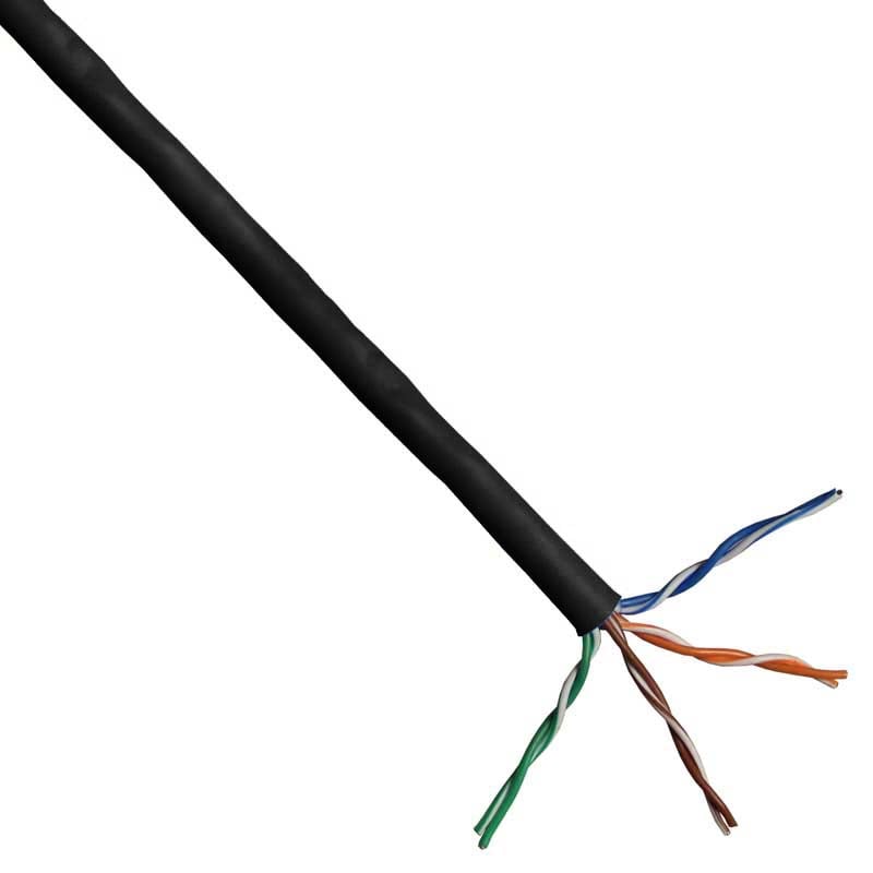 PureNet Plenum Cat6 500MHz 4 Pair 23awg Solid Copper, Unshielded Ethernet  Cable, Black (1,000 ft)