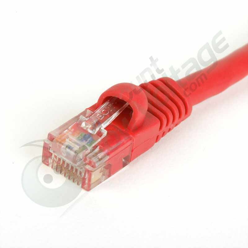 1 FT Cat5e Ethernet Patch Cable - Snagless RJ45 - RED (Bulk Quantity Discounts A