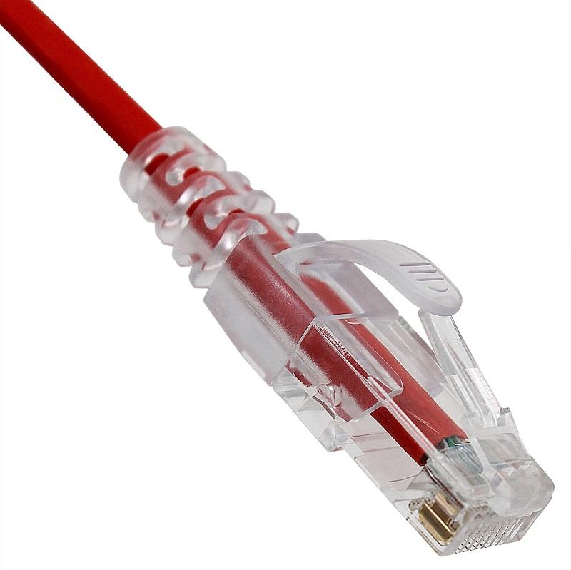 2 FT Cat6A Ultra Slim 28 AWG Ethernet Patch Cable w/ Easy Press Boot - RJ45 - RE