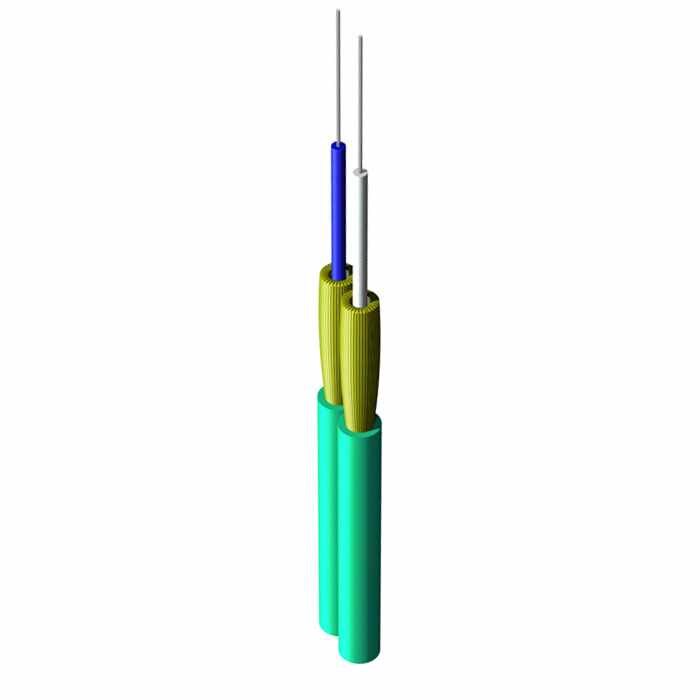 2 Strand Zip Fiber Optic Cable, 50 Micron OM4 10G, 2mm Indoor Plenum Jacket w/Co