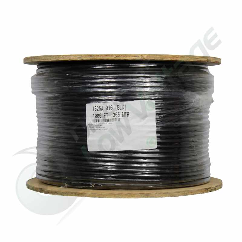 350ft Black Direct Burial Underground Rg-11 Cable Gel Coated for Moisture and Soil Acidity Tolerance with Compression Rg11 Fittings Attached 